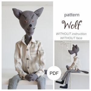 Soft Wolf toy pattern