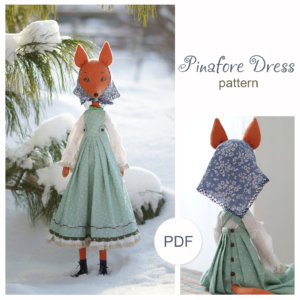 pinafore dress pattern for doll fox