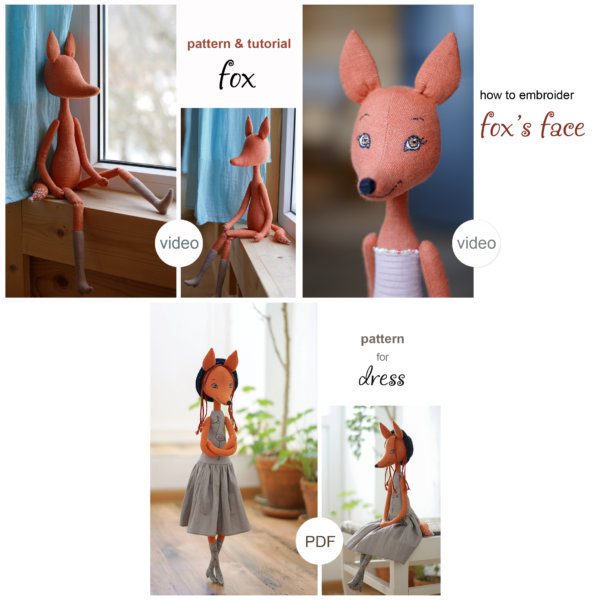 Pattern set for doll fox